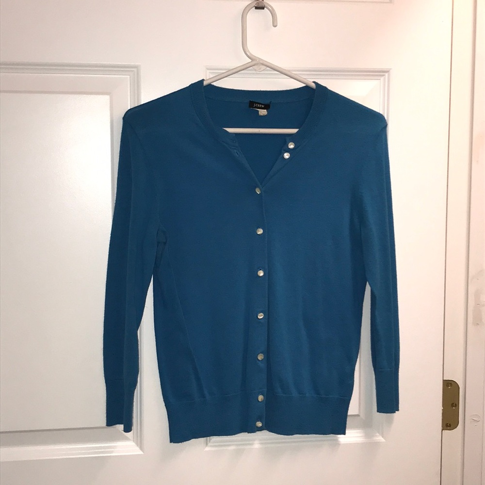 J.Crew Aqua Blue Cardigan Small